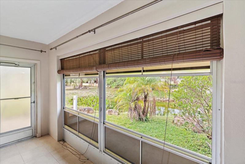 Lanai door leads to outdoor patio