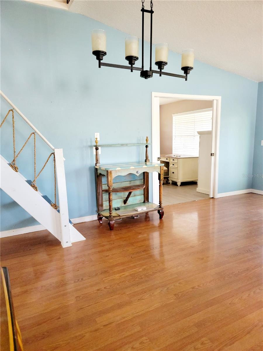 Looking tpward the front  office and or bedroom
