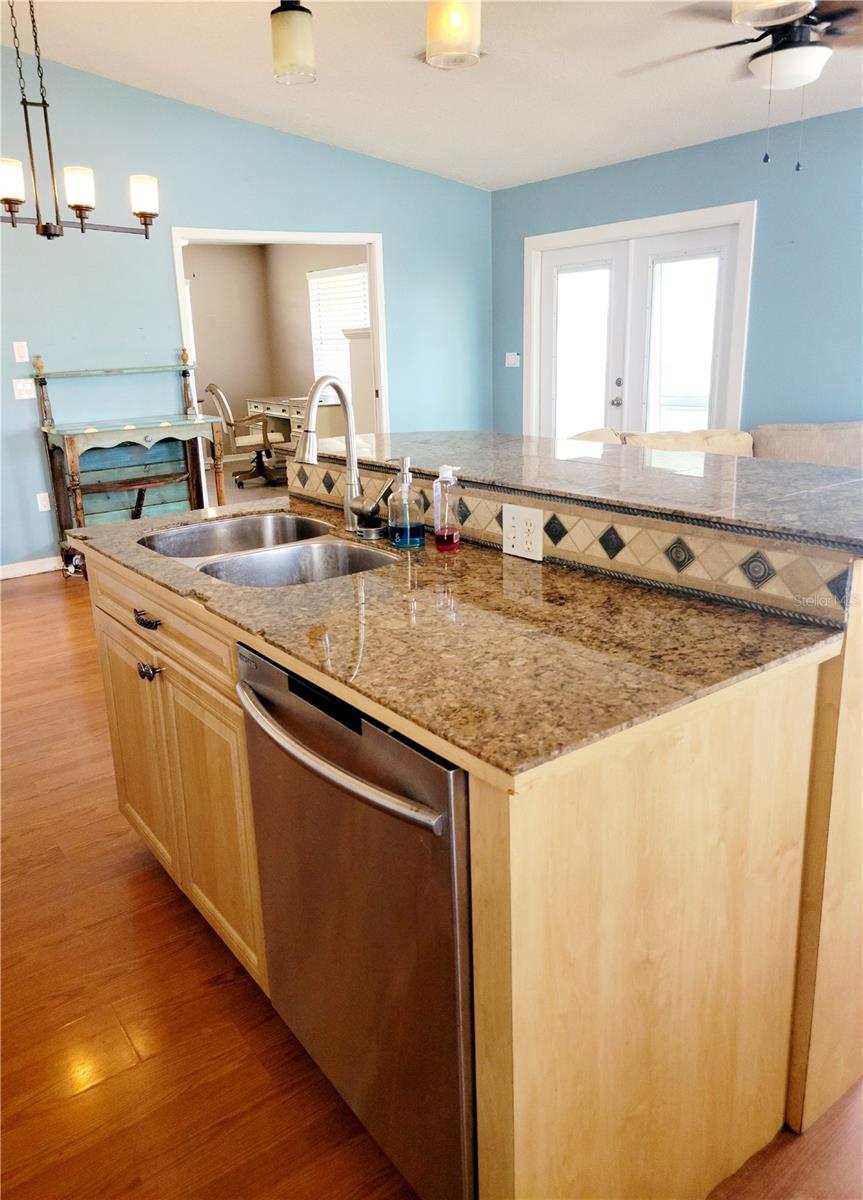 kitchen island looking at office/bedroom