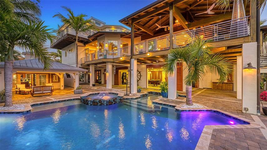 The resort backyard is perfect for entertaining year round.