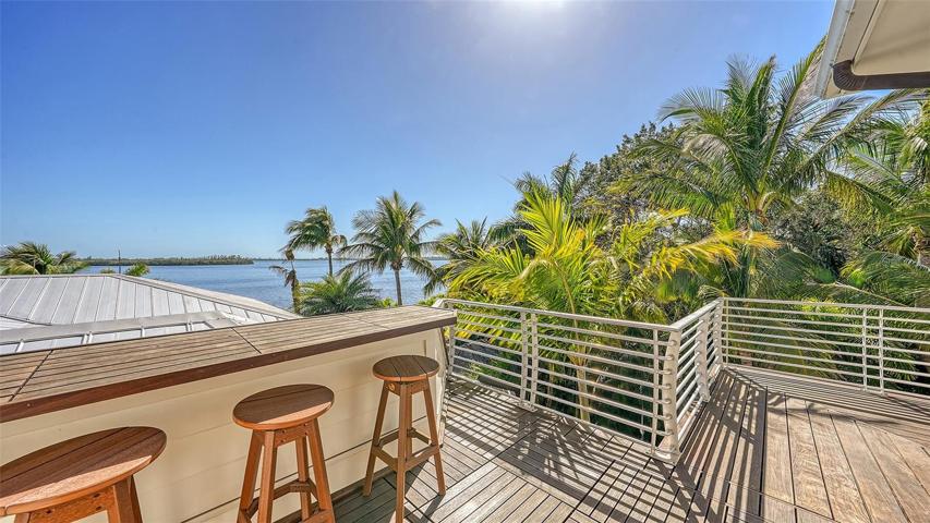 The skydeck has the most elevated views all the way across Sarasota Bay & has an outdoor shower