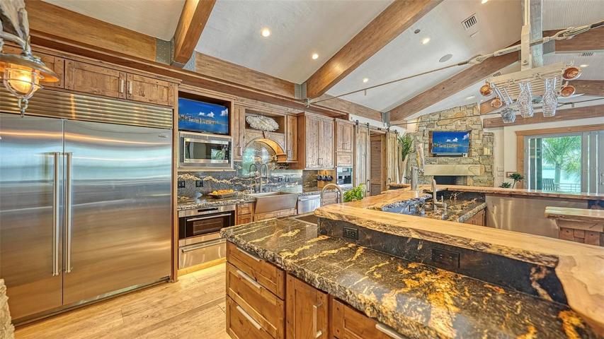 A custom Sub-Zero commercial size refrigerators & freezers