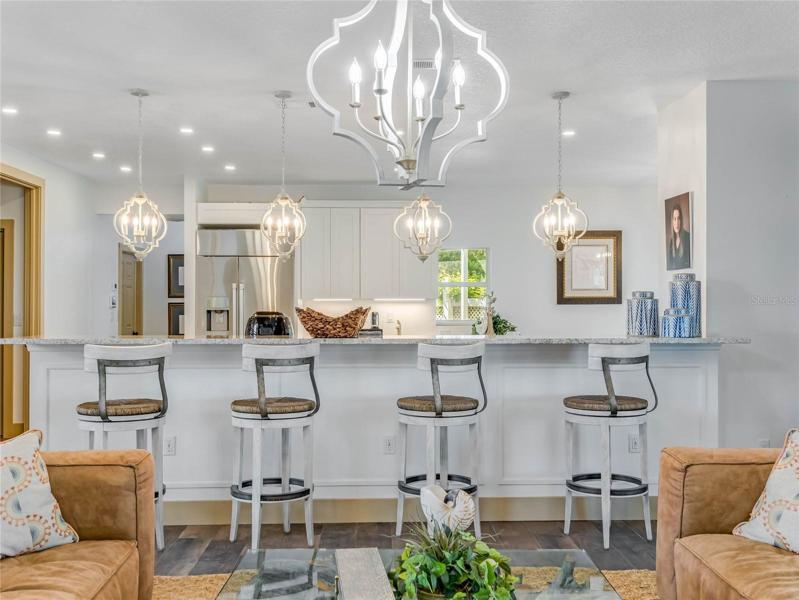 Bar Stool seating for extra guests