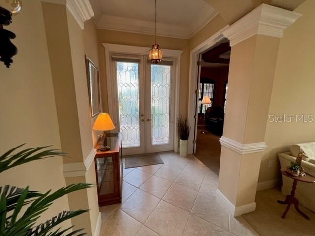 Gallery toward front entry to den/office
