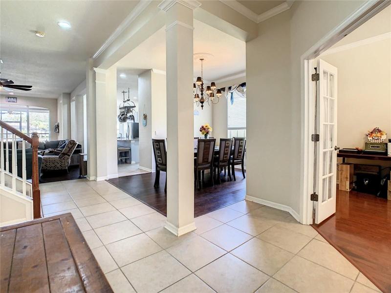 Front hallway with office entrance to the right