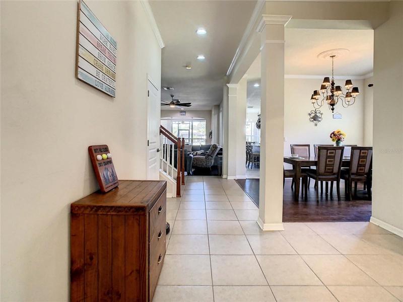 Front hallway looking towards dining room