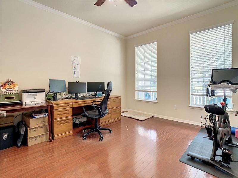 Office features hardwood flooring