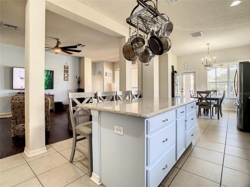 Kitchen looking towards casual dining area