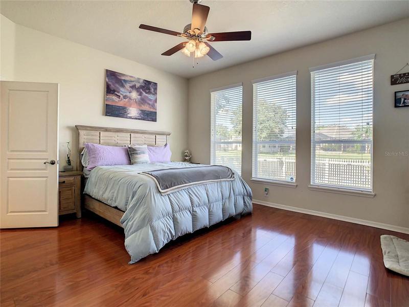 Master bedroom with large windows