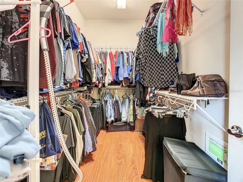 Lots of space in master bedroom closet