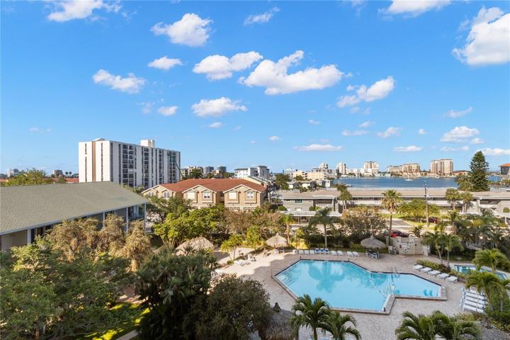 ONE VIEW OF THE POOL FROM BALCONY