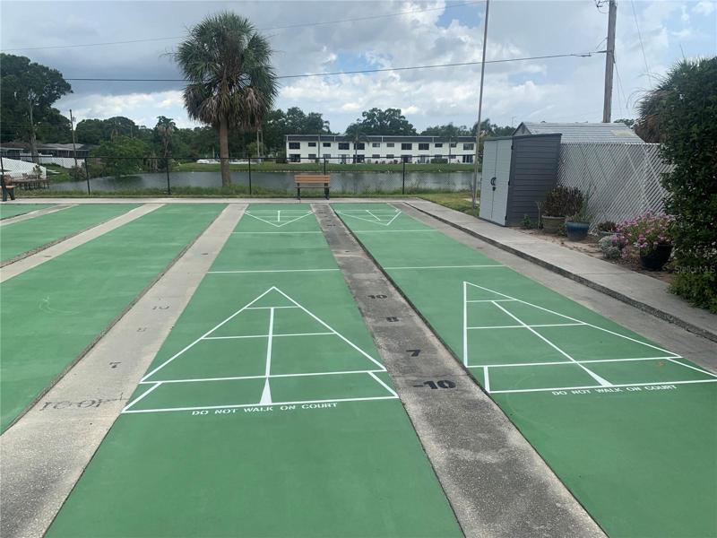 Shuffleboard courts overlooking lake!