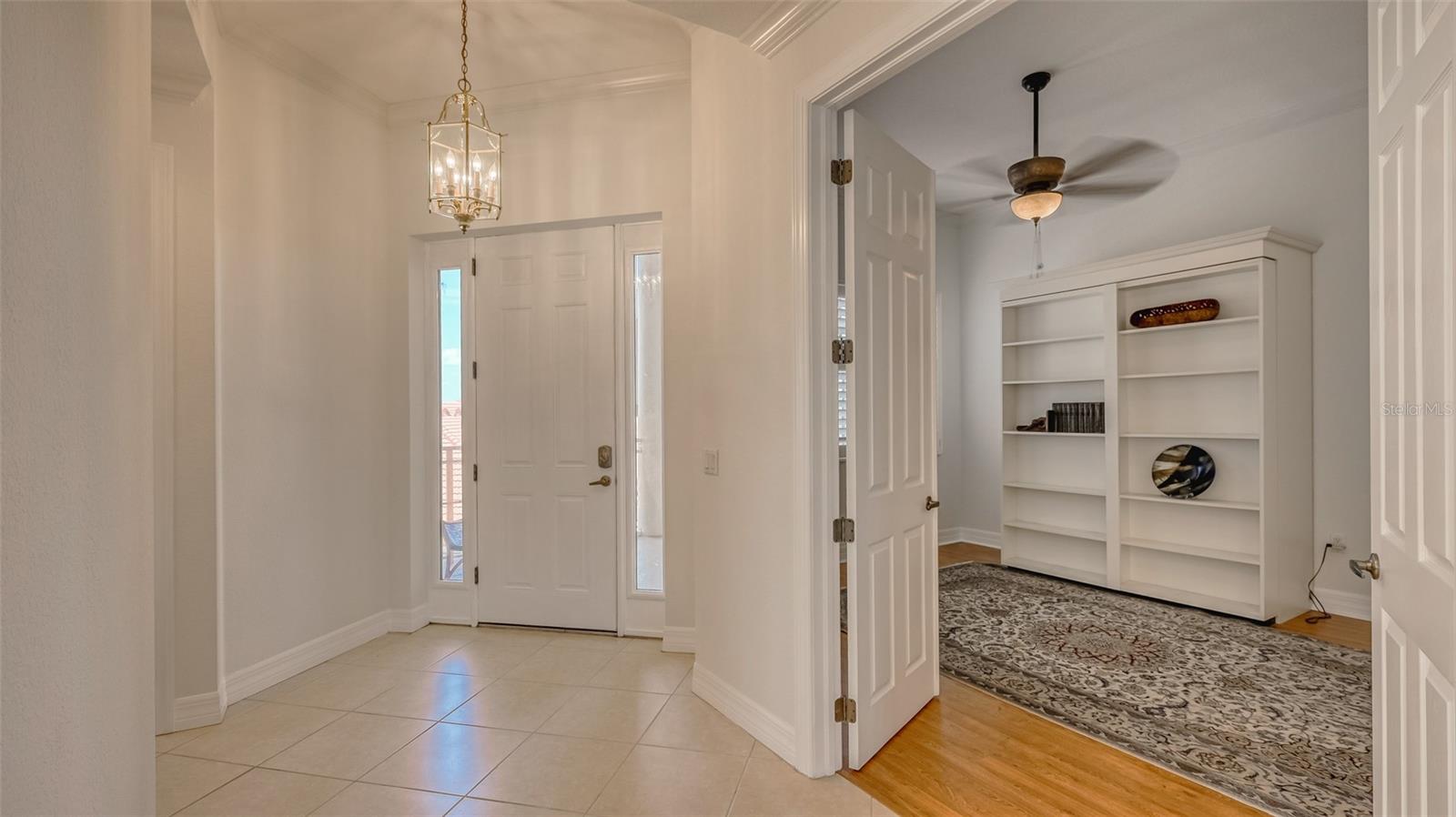 Guest Bedroom or office view from entry hallway toward murphy bed