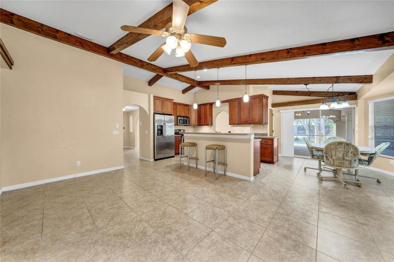 LOOKING FROM FAMILY ROOM TO KITCHEN/EATING AREA