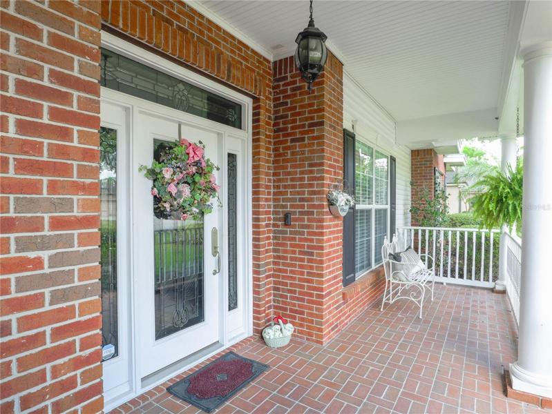 Front Porch with brick pavers
