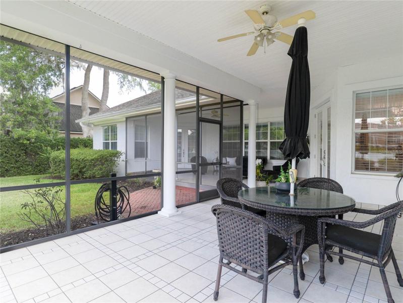 Lanai with ceramic tile floors
