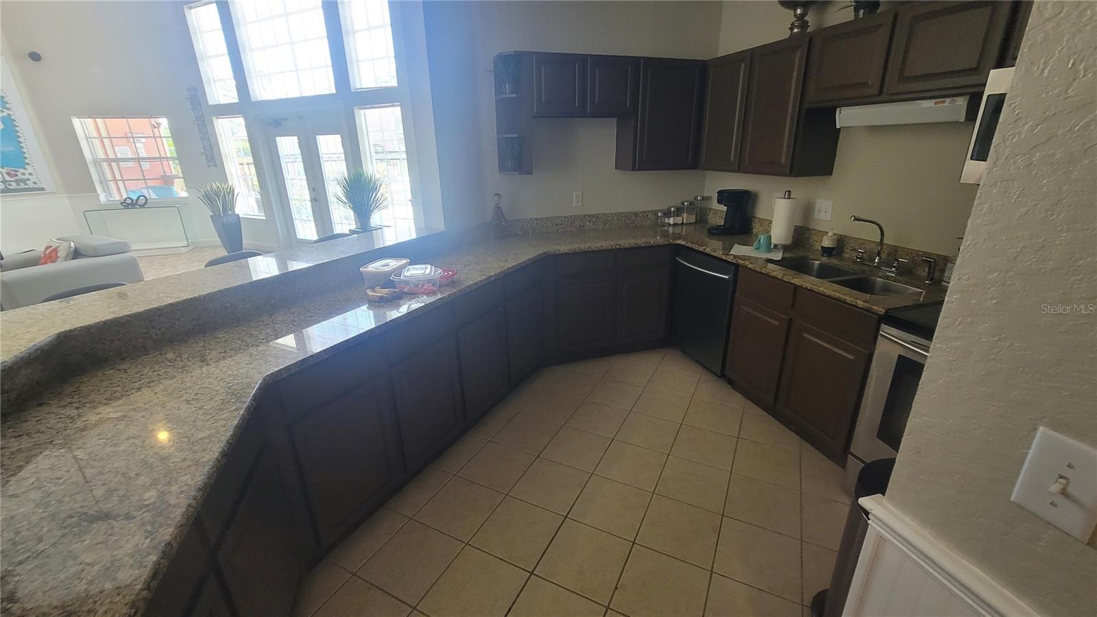 Kitchen located at the home owner association building that people can use who live in the community