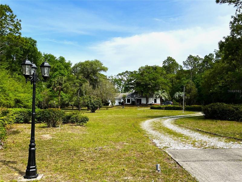 From the road looking toward house
