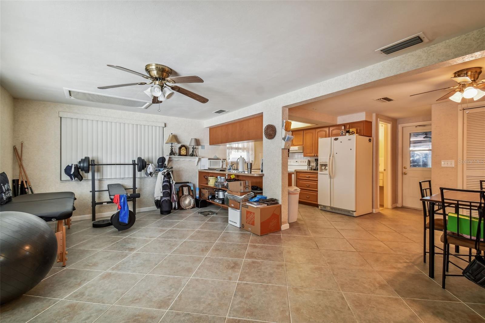 Large open family room/kitchen