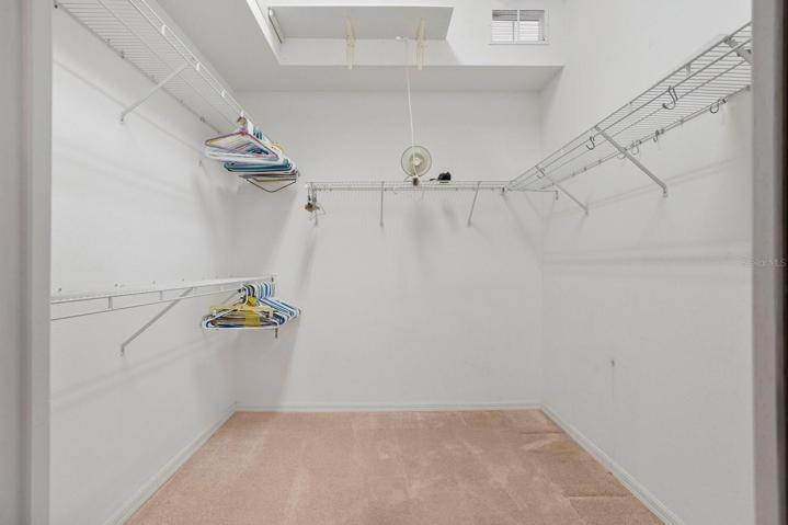 Master walk in closet does not show fresh paint or carpet removed
