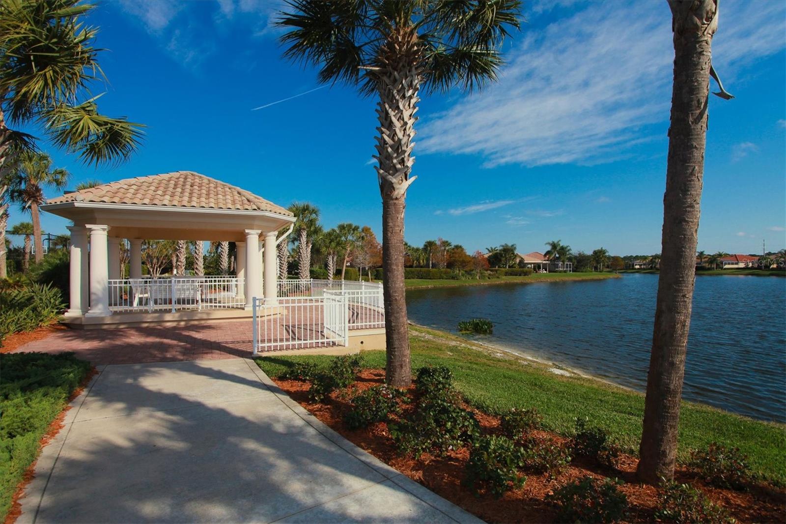 Community gazebo overlooking the many lakes