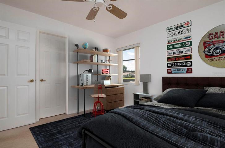 Virtually staged guest bedroom #3.