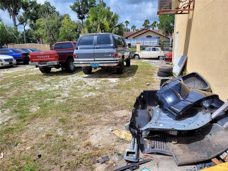 East side of building car holding area