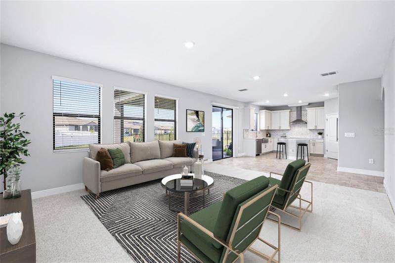 Virtually staged - Family room 