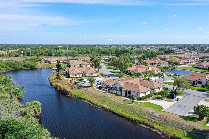 There are approximately 90-100 feet of canal frontage for Villa 164.