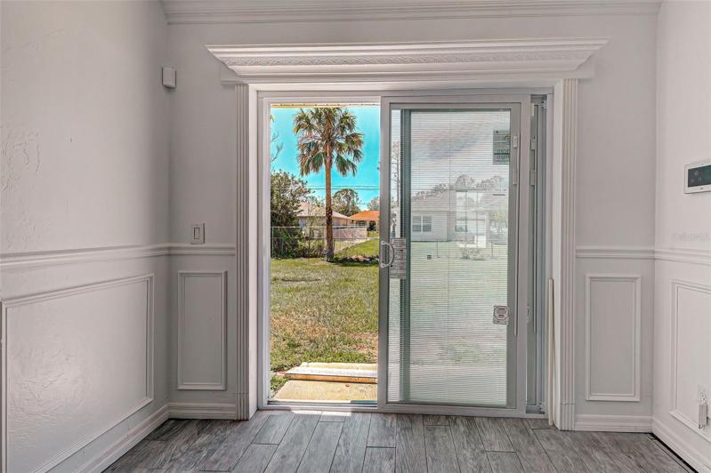 Sliding Glass Doors in Dining Room