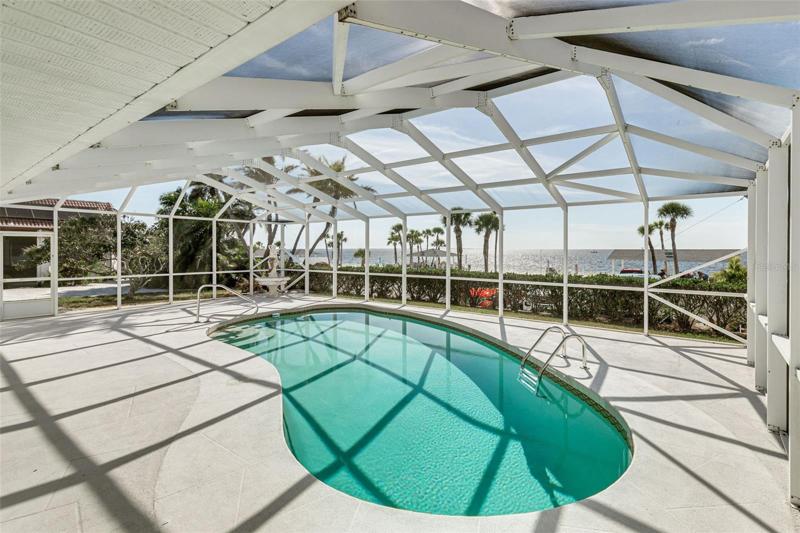 Pool with view of the beach