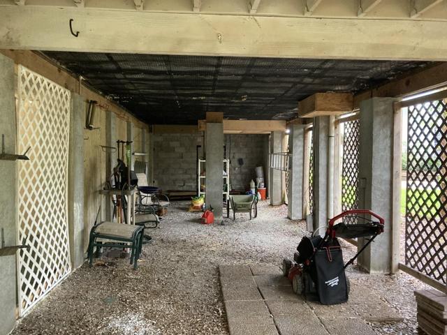 Room for gardening, etc. supplies.