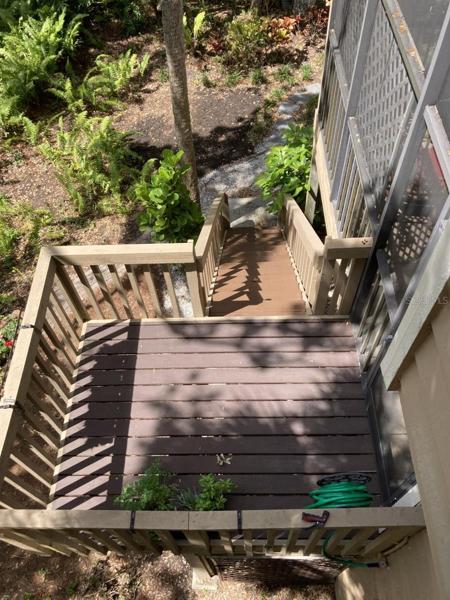 Stairs from deck off lanai.