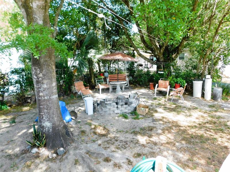 Backyard of this pet friendly home is fenced.