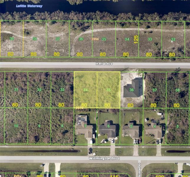 Post-Ian Ariel view of vacant double lot in port charlotte