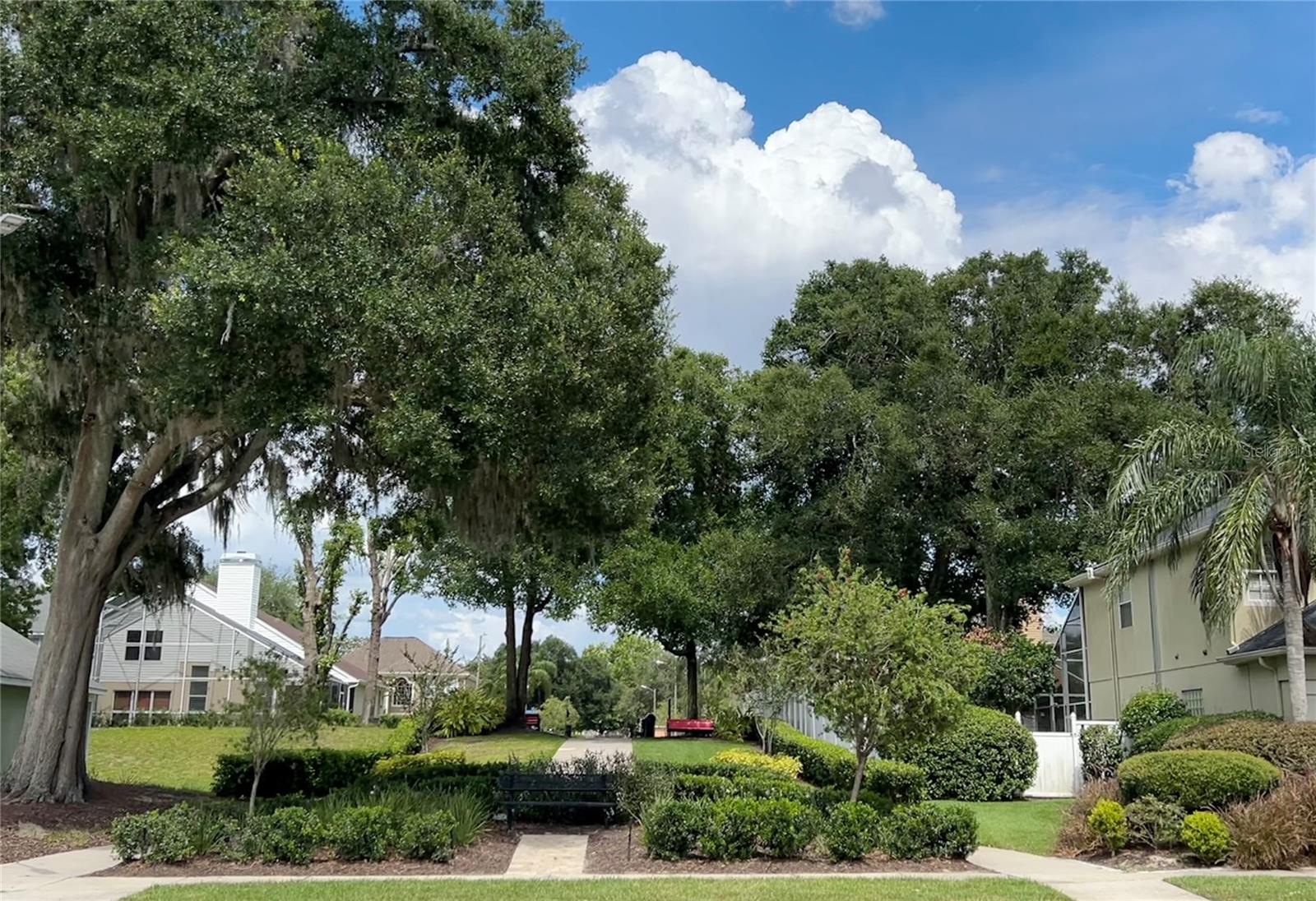 Walking/jogging path with benches