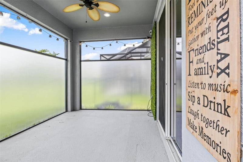 Screened patio for privacy