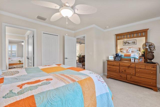 Upstairs Guest Bedroom #2 with a jack and jill bathroom and golf course views