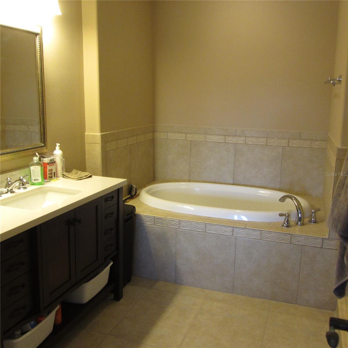 Upstairs master bath - tub + separate shower