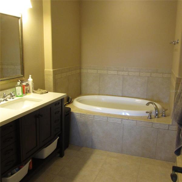 Upstairs master bath - tub + separate shower
