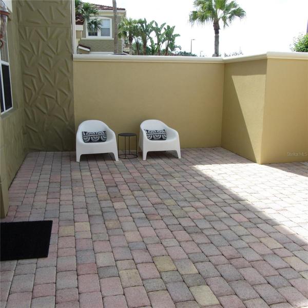 Private walled courtyard