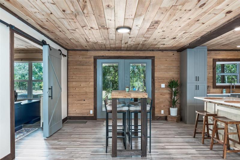 Dining room with french doors leading out to your wrap around porch