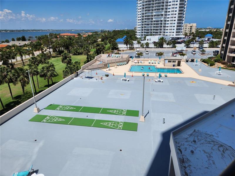 pool and shuffleboard (balcony view)