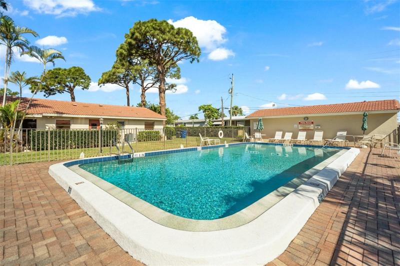 heated pool and chairs