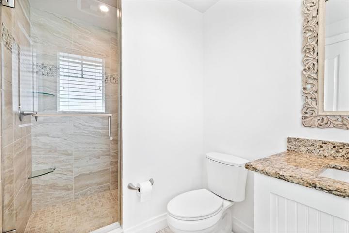 Bathroom #3 has a walk-in shower.