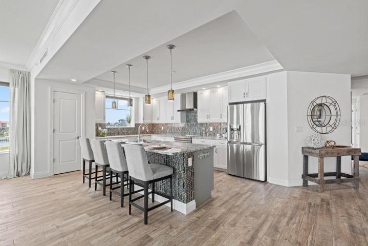 The kitchen has fabulous views of the Grand Canal and open water!