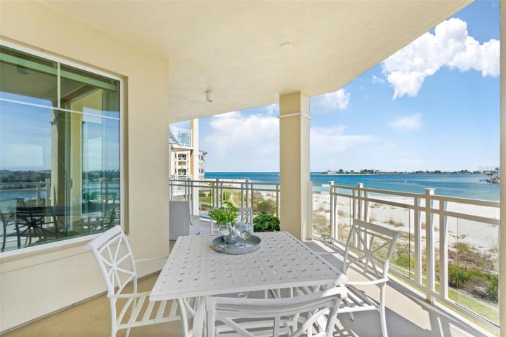 Al Fresco dining in the open sea air on the wide balcony.
