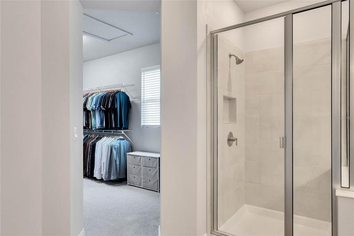 An oversized walk-in closet