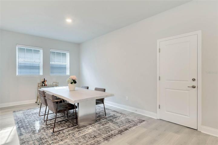 Dining room is conveniently located off the kitchen