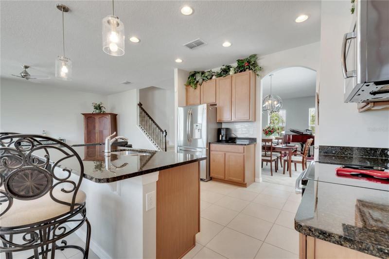 Kitchen, dining, family room